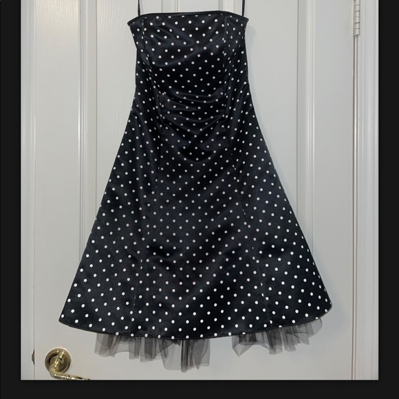 Strapless Jessica McClintock Polka Dot Dress - Picture 1 of 1